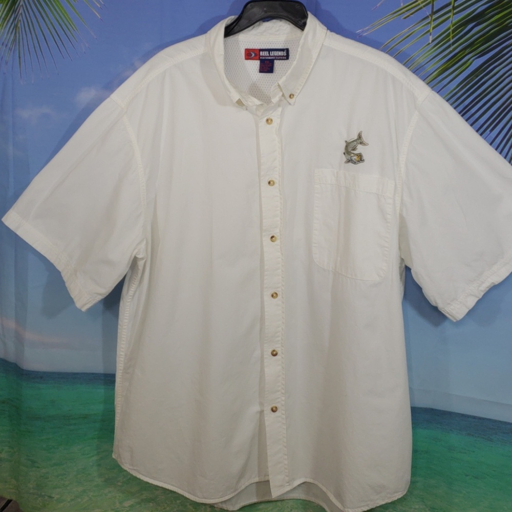 Reel Legends Men's Fishing Button Dow Shirt XXL